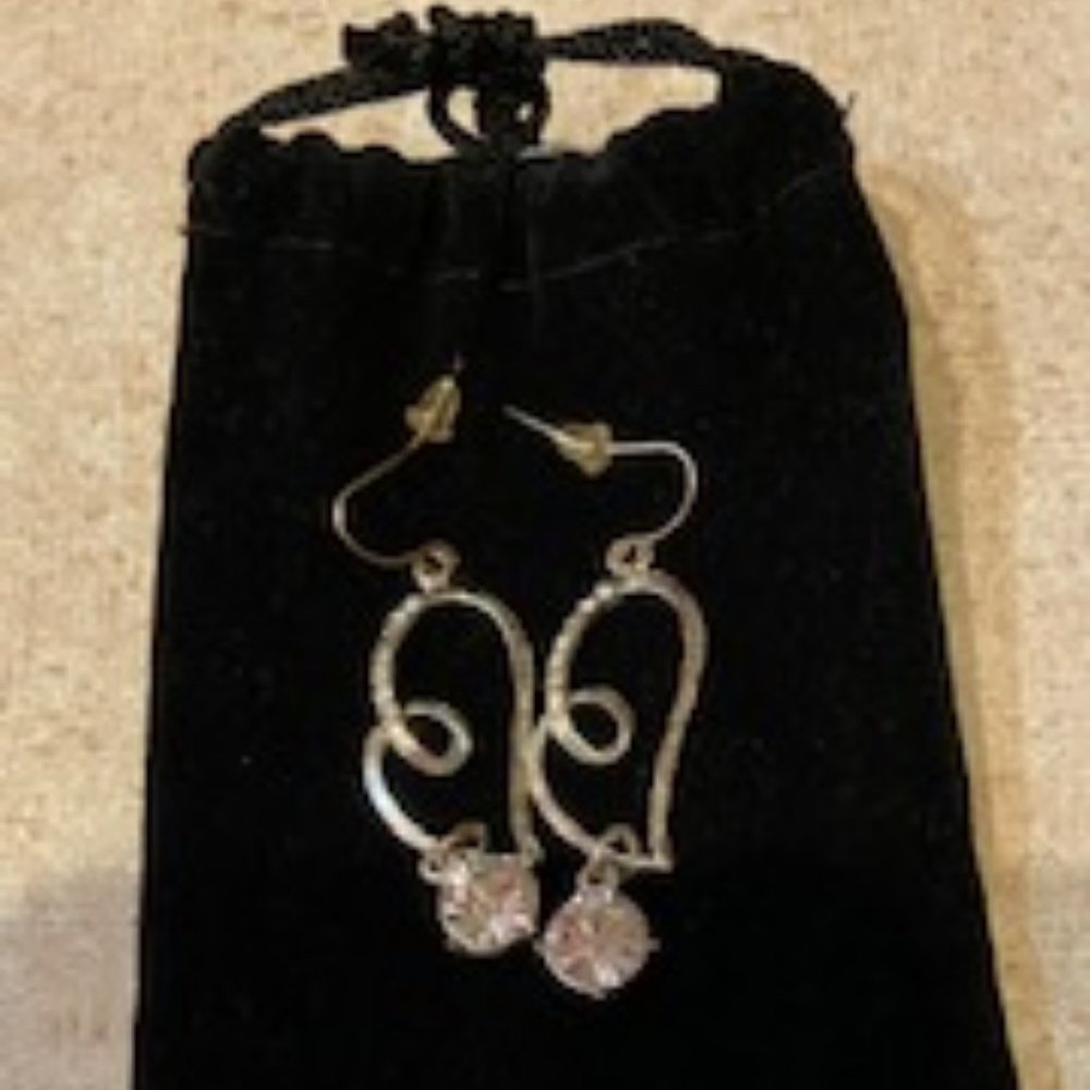 Heart Rhinestone Earrings - Picture 2 of 2
